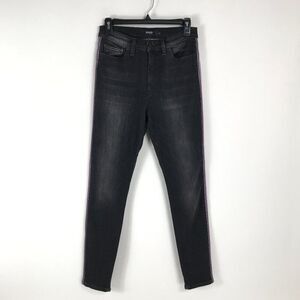 Hudson Barbara Super Skinny Track Stripe Jeans Women's Size 27 Dark Raven Casual